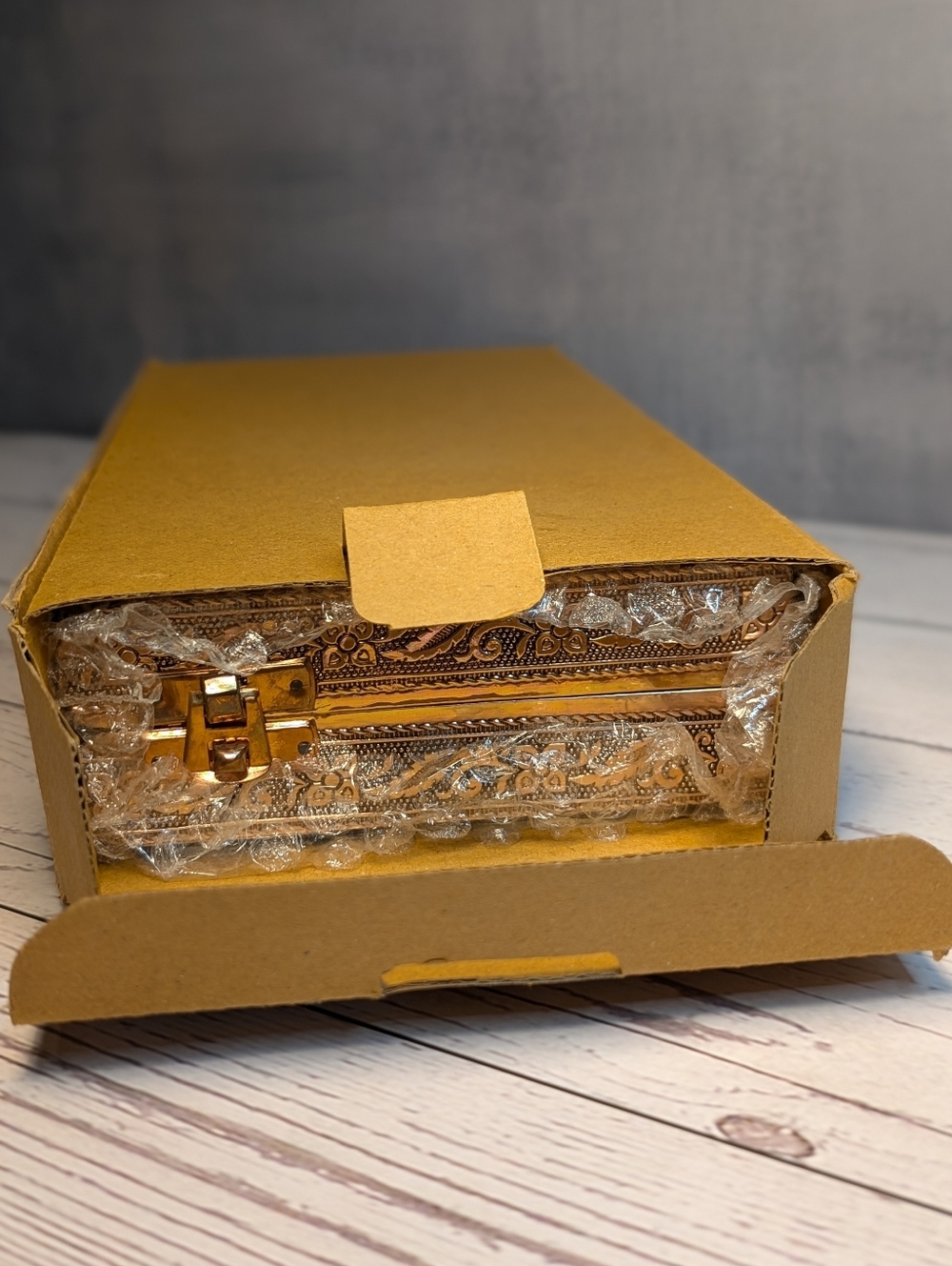 Aluminum Embossed Book Style Jewelry/Trinket Box-Rose Gold - Picture 6 of 6
